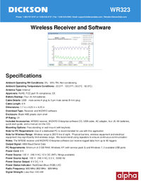Thumbnail of document Data Sheet - WR Wireless Receiver and Software